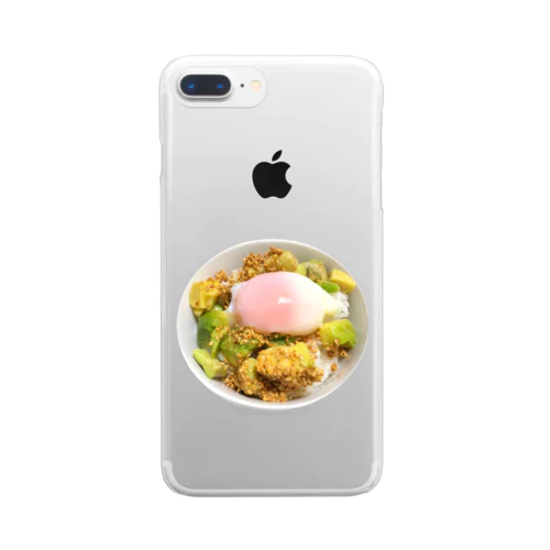 アボカド丼with温泉玉子 Clear Smartphone Case