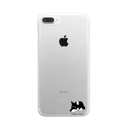 ペタンする黒の柴犬 Clear Smartphone Case