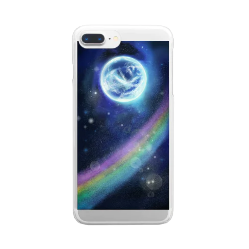 地球と虹 Clear Smartphone Case