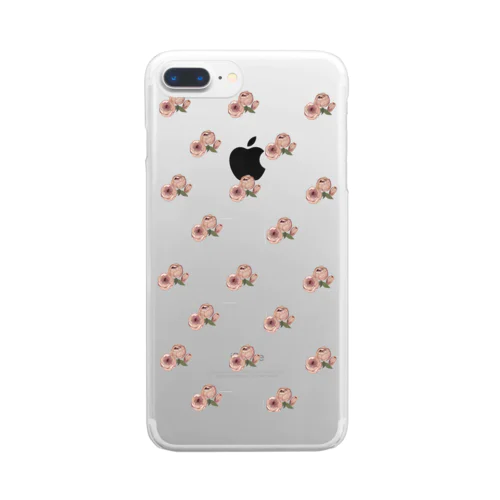 小花柄 Clear Smartphone Case