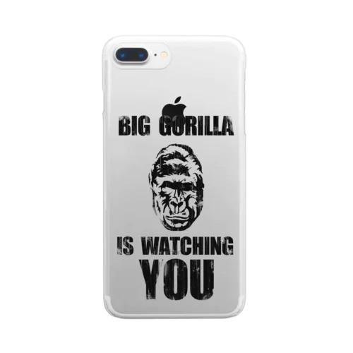 BIG GORILLA IS WATCHING YOU クリアスマホケース