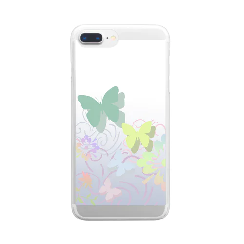 花蝶グラデ Clear Smartphone Case