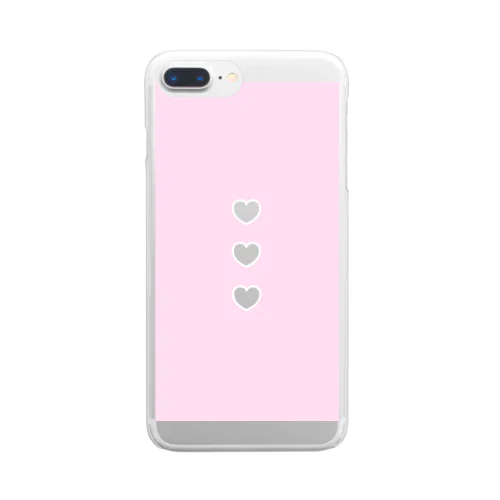 Love³♡シンプルハート Clear Smartphone Case