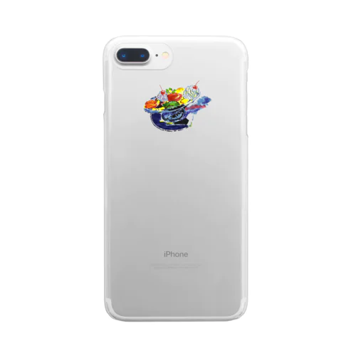 あらあら プリン・ア・ラ・モード Clear Smartphone Case