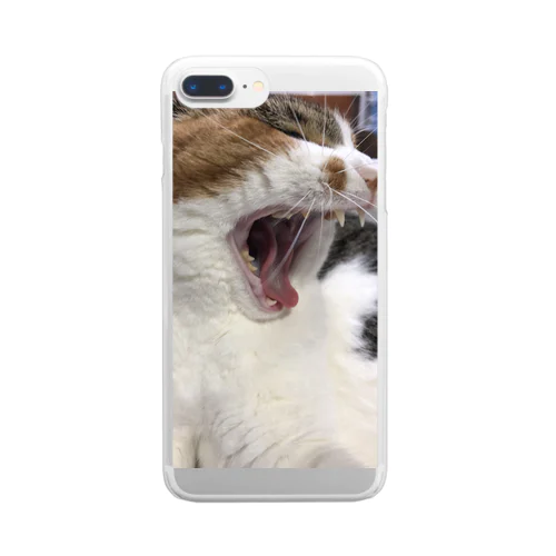 三毛猫にゃん　あくびver. Clear Smartphone Case