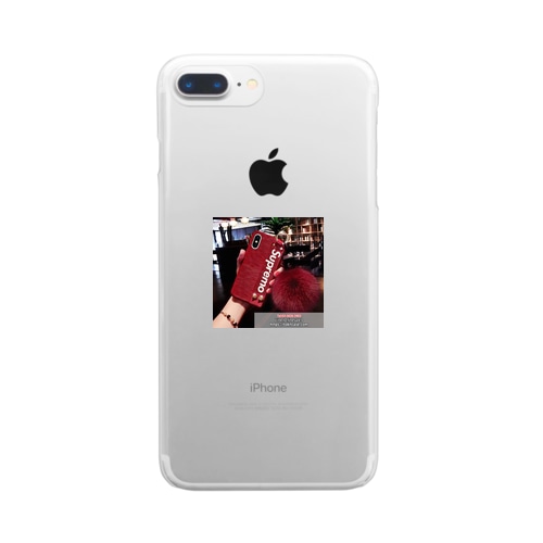かわいい iphoneケース ボンボン付き ハンドベルト Clear Smartphone Case
