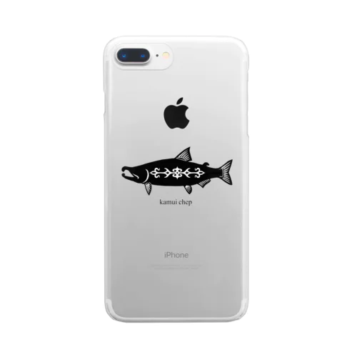 鮭   アイヌ模様 Clear Smartphone Case