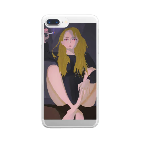 孤独な女性 Clear Smartphone Case