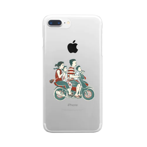 【バリの人々】バイク家族乗り Clear Smartphone Case