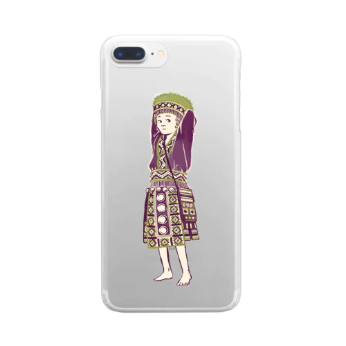 【タイの人々】モン族の女の子 Clear Smartphone Case