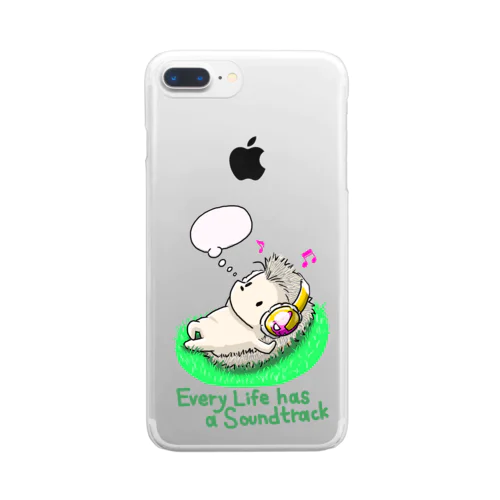 ネコロビハリネズミ Clear Smartphone Case