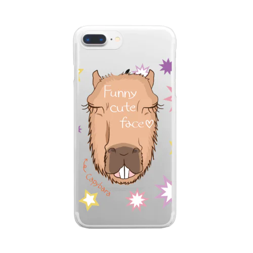 カピバラさんの変顔 Clear Smartphone Case