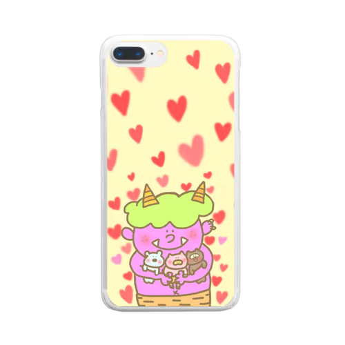 鬼さんと仲良しトリオ Clear Smartphone Case