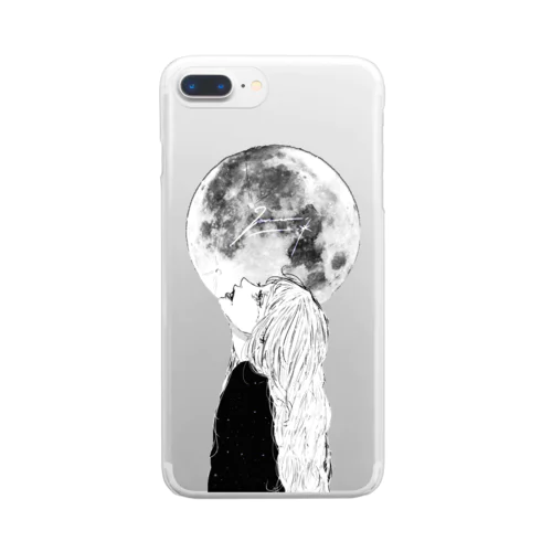 full moon🌙 Clear Smartphone Case