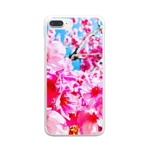 桜と青空 Clear Smartphone Case