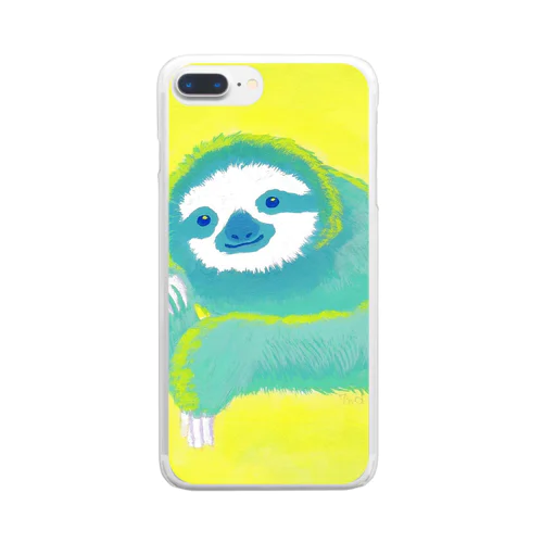 ナマケモノ3(アクリル画) Clear Smartphone Case