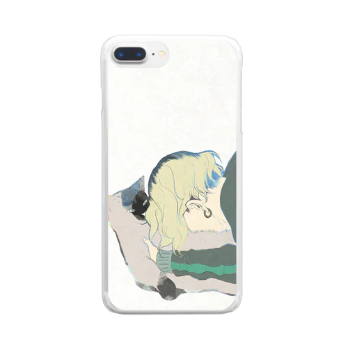 ねこ吸い Clear Smartphone Case