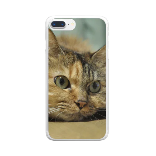 ふさふさねこ　スマホケース Clear Smartphone Case