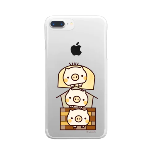 三匹の仲良し子ブタくん Clear Smartphone Case