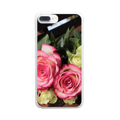 黄色の薔薇は金運アップの花 Clear Smartphone Case