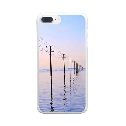 海　電柱 Clear Smartphone Case