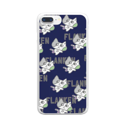 FLANKENブルー Clear Smartphone Case