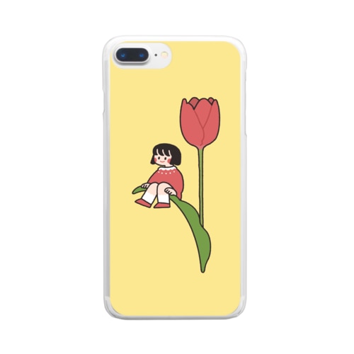 チューリップとおんなのこ(きいろ) Clear Smartphone Case