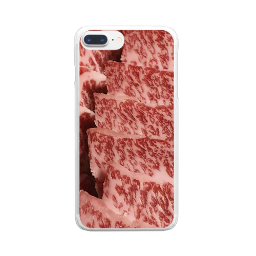 四角いお肉 Clear Smartphone Case