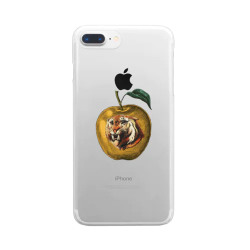 虎と黄色いりんご_Tiger and apple Clear Smartphone Case