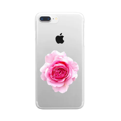 【ロマンスキザ】ピンクの薔薇 Clear Smartphone Case