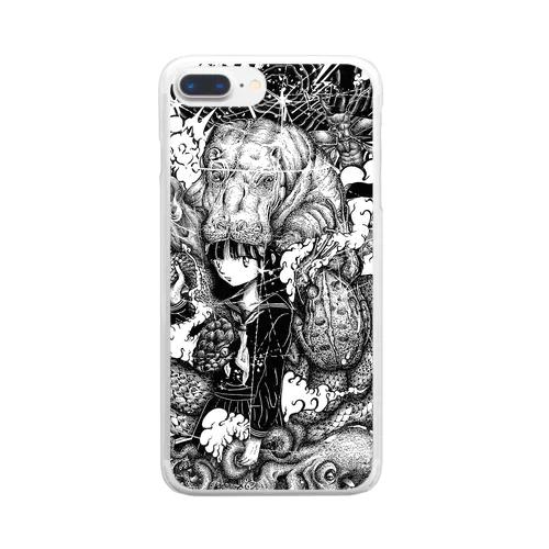 アニマル女の子パーカー Clear Smartphone Case