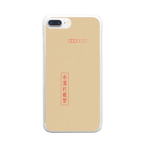 茶封筒（水濡れ厳禁） Clear Smartphone Case