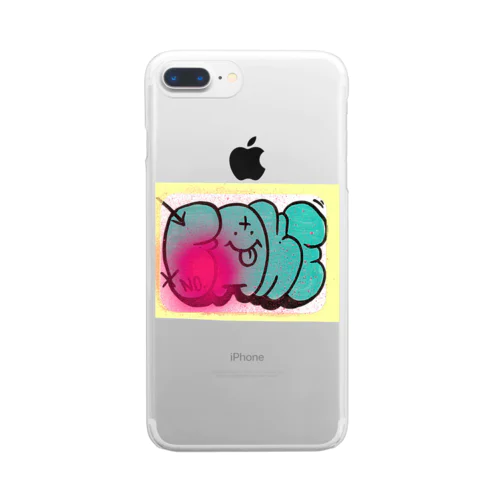 graffiti FAKE シール Clear Smartphone Case