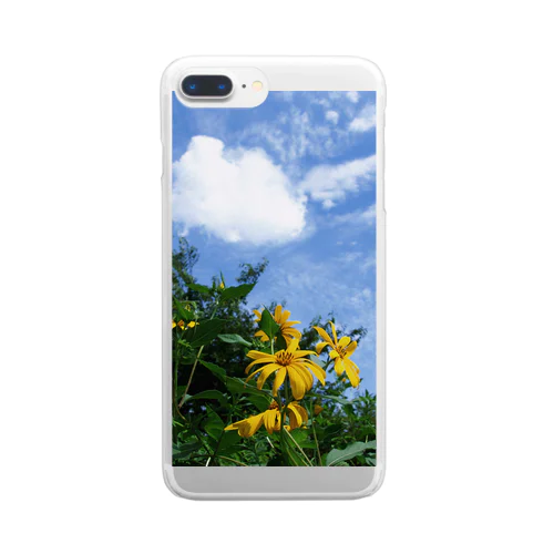 菊芋と空と雲　DATA_P_134　sky　cloud Clear Smartphone Case