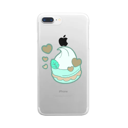 チョコミントマカロン Clear Smartphone Case