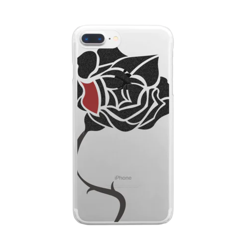 シンプルに薔薇。ロゴなし。 투명 스마트폰 케이스