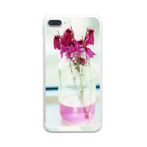 pink　flowers Clear Smartphone Case