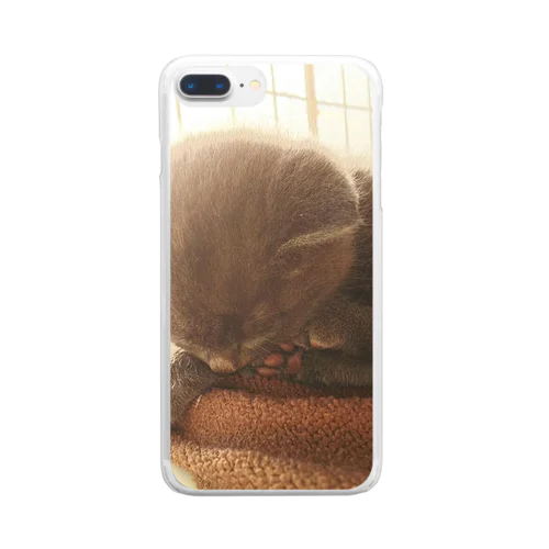 おやすみにゃんこ Clear Smartphone Case