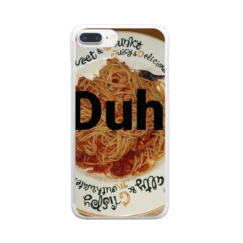 Duh spaghetti pattern クリアスマホケース