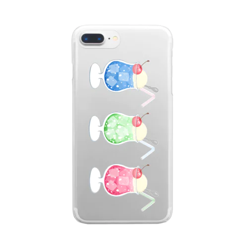 三連ソーダ水（タテ） Clear Smartphone Case