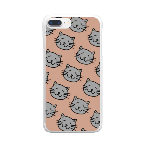 猫パターン Clear Smartphone Case