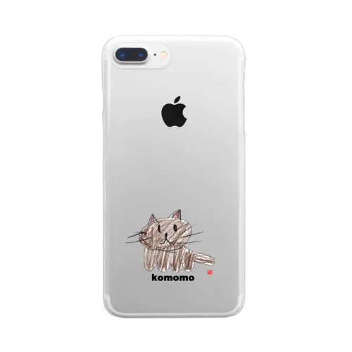 こもも猫クレヨンイラストS Clear Smartphone Case