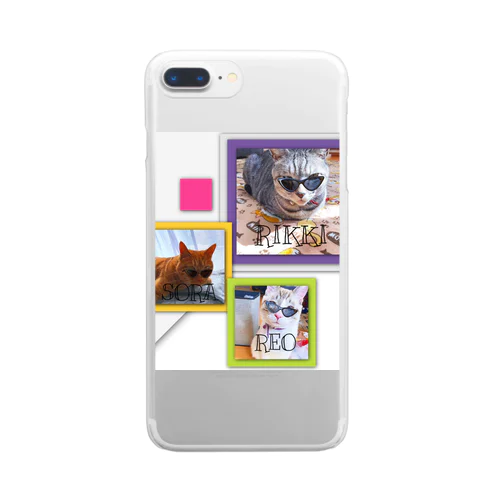 ヤンチャ猫3匹 Clear Smartphone Case