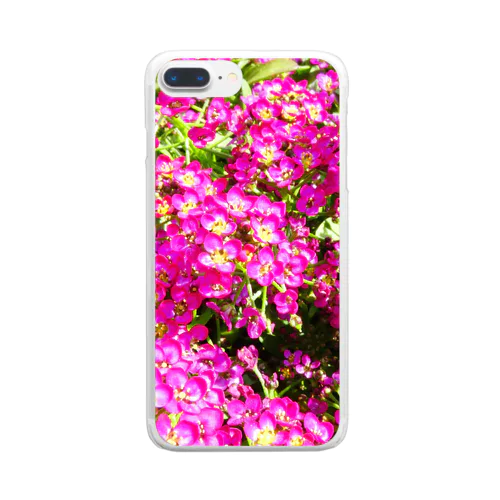 ピンク色のちっちゃな花。 Clear Smartphone Case