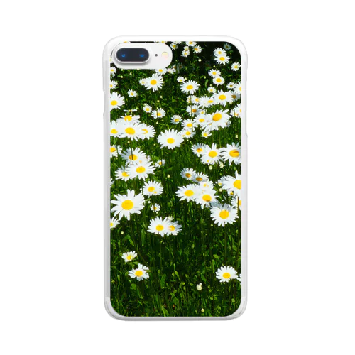 白色のちっちゃな花。 Clear Smartphone Case