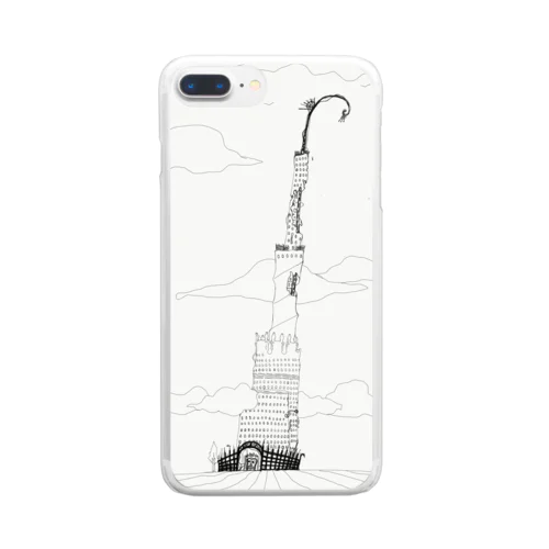 上に行くほど傾いた塔 Clear Smartphone Case