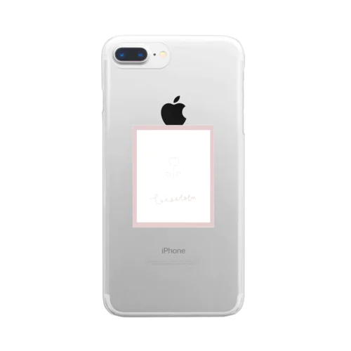 ピンクの線画🌷チューリップ Clear Smartphone Case