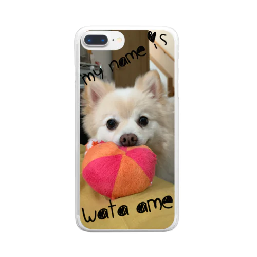 MYNAME わたあめ Clear Smartphone Case