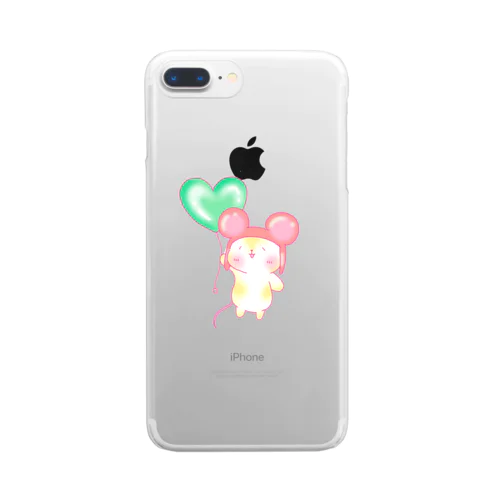 ふわふわネズミのもんぞー Clear Smartphone Case