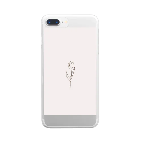 ダスティーピンク🌷 Clear Smartphone Case